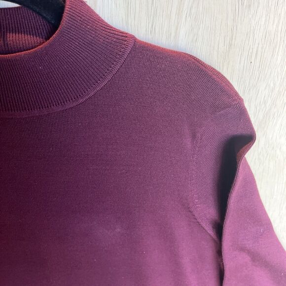 Pendleton Silk Turtleneck Sweater Shirt Blouse Womens Medium Petite Plum Purple - Picture 2 of 8